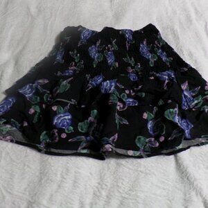 Wild Fable Floral Print Smocked Ruffle Mini Skirt – Size Med